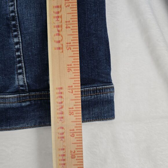 AG Adriano Goldschmied Mirah Denim Jacket Women Small Blue Stretch Jean Trucker - Picture 6 of 8